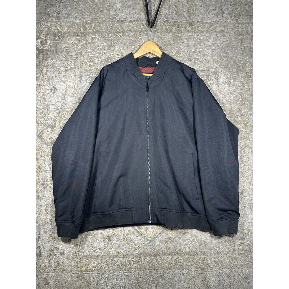 Levi's Men's Flight Bomber Jacket Black Maroon Lining Size XL Lightweight